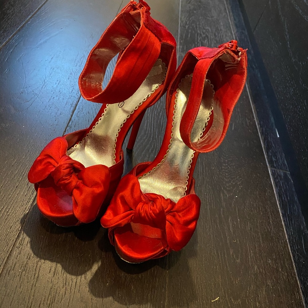 BEBE open-toe, platform heels